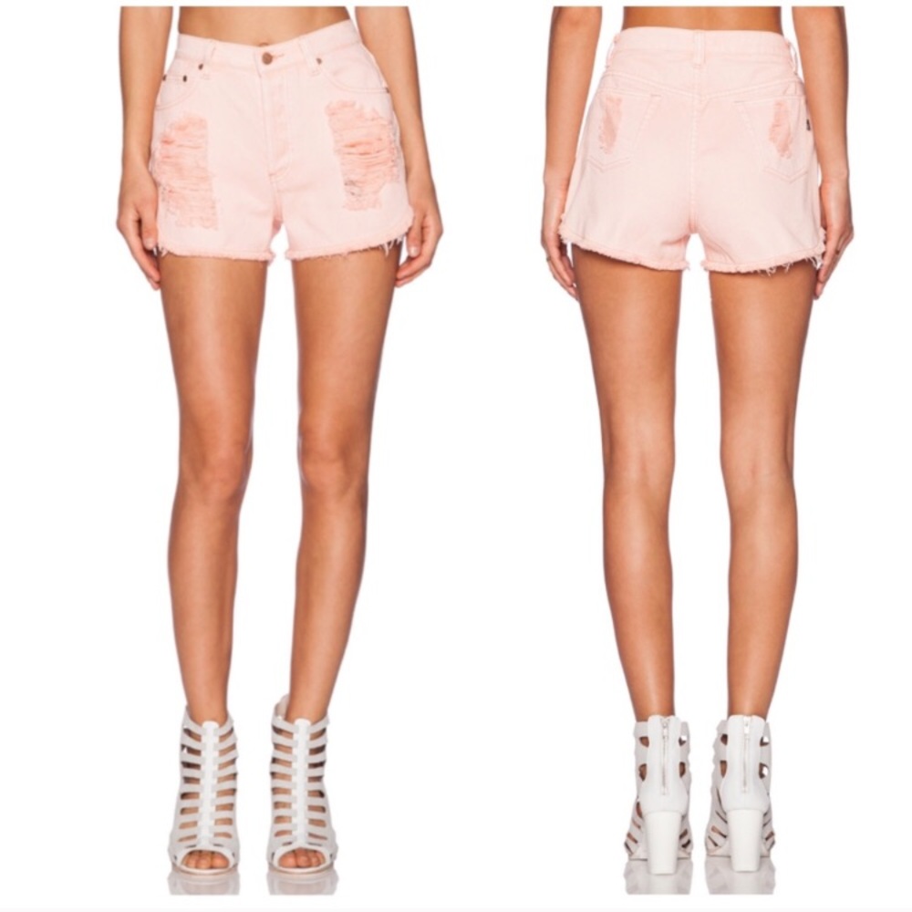 MINKPINK Slash Shorts Blush Pink NWT
